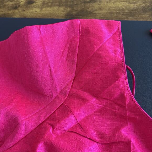 Chandrakala Womens Size 42 Cropped Pink - Eyelet And Hooks - Tie In Back - Picture 15 of 16